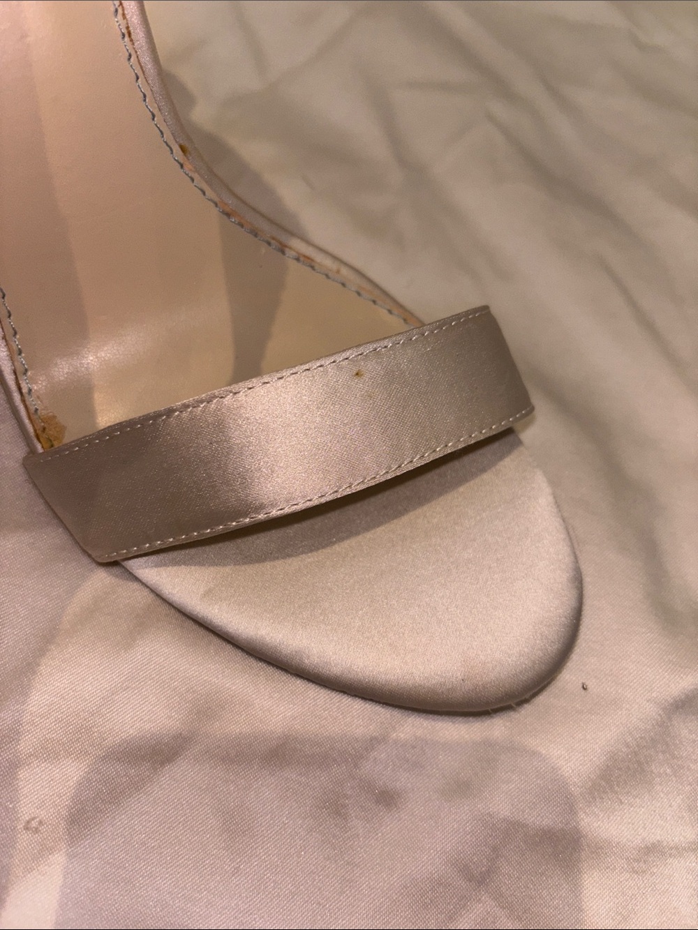 Betsey Johnson Silver Rhinestone Strappy High Heel Sandals - Picture 12 of 13